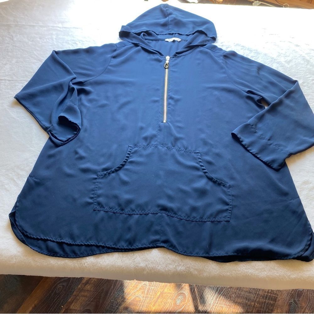 Soft Surroundings Dark Blue Zippy Hoodie